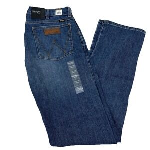 Wrangler Retro Jeans New Mens 34x36 Blue Denim Slim Straight Western Stretch NWT